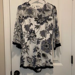 B&W Floral Romper